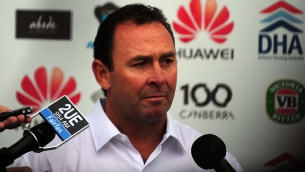 Ricky Stuart holds his first press conference at the Raiders as incoming coach.