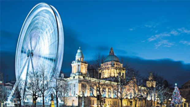 Positive spin ...Belfast’s City Hall and big wheel.