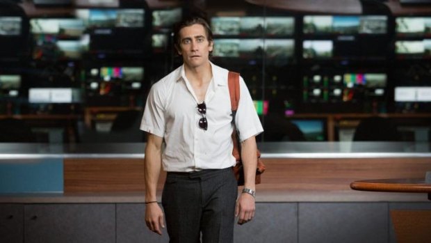 A rather less-ripped Gyllenhaal as Lou Bloom in <i>Nightcrawler</i>.