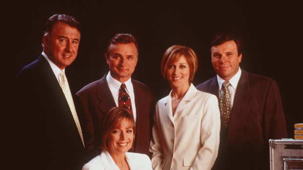Above and beyond: Tracey Curro (second, from right) during her 60 Minutes days, after leaving Beyond 2000.