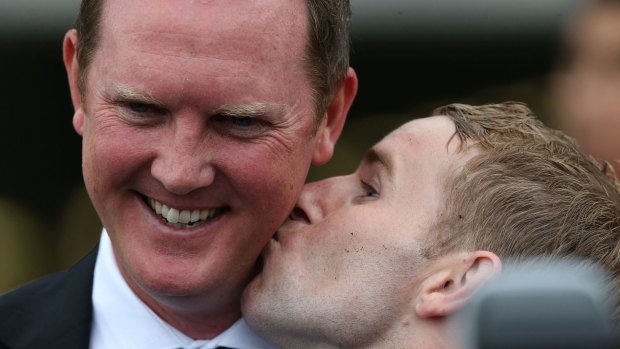 Dream team: Michael Hawkes and Tommy Berry after the T.J. Smith Stakes on day one of The Championships.