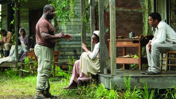 McQueen on the set of <i>12 Years a Slave</i>.