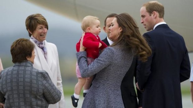 Margie Abbott, pictured left with the Duke and Duchess of Cambridge, has defended her involvement in charity work.