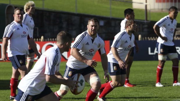 Roaring to go: The Lions squad train at North Sydney Oval in readiness to face the Brumbies on Tuesday.