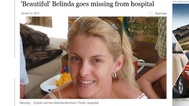 How the Herald reported Belinda's disappearance earlier this year.