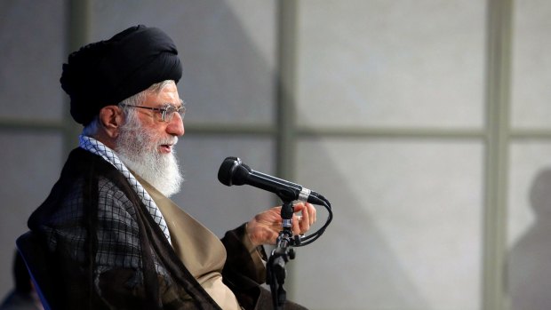  Iranian supreme leader, Supreme Leader Ayatollah Ali Khamenei speaks at a meeting in Tehran, Iran, on September 12.