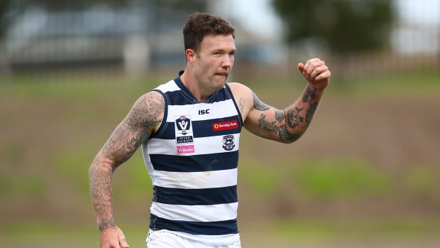 Big Cat Mitch Clark kicked a goal but copped a knock on the hip in the VFL against Werribee.
