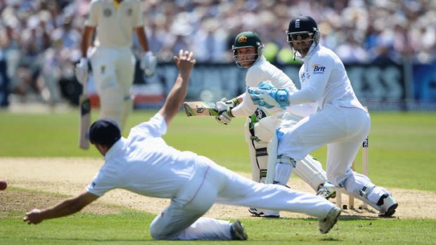 Overshadowed: Phil Hughes scored 81 as Ashton Agar blasted the England bowlers.