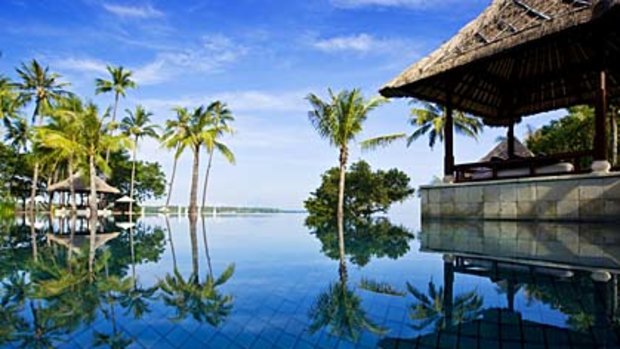Sign of things to come? The Oberoi on Lombok, an isolated and expansive resort of manicured lawns and infinity pools facing Bali.