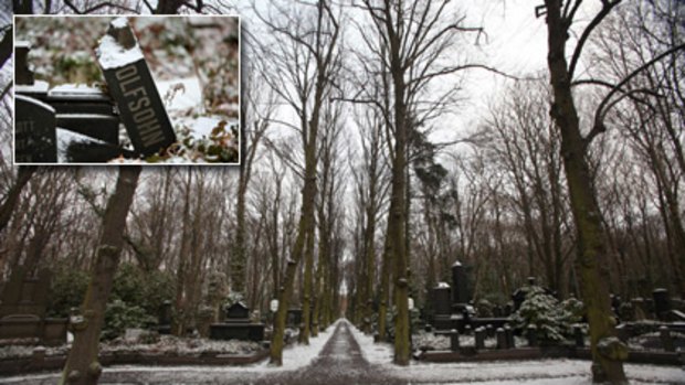 Berlin’s Weissensee cemetery is the biggest Jewish burial ground in Europe and resting place of 115,000 Jews. It has suffered from neglect and  vandalism (inset).
