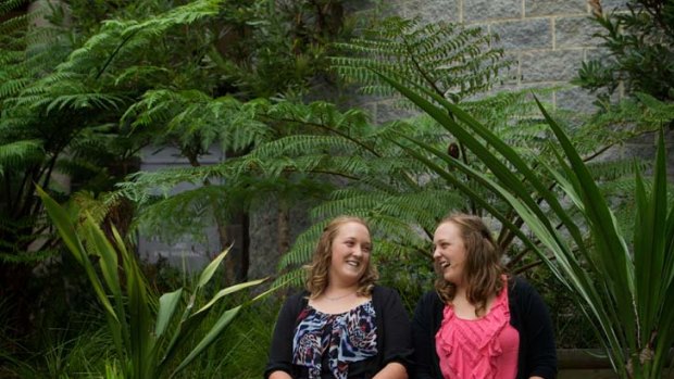 Two of a rare kind ... twins Clare and Amy Melville plan to become high-school teachers when they graduate from the University of Western Sydney.