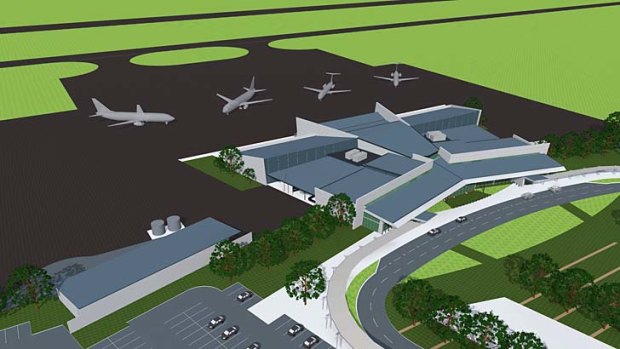 An artist's impression of Brisbane West Wellcamp Airport.