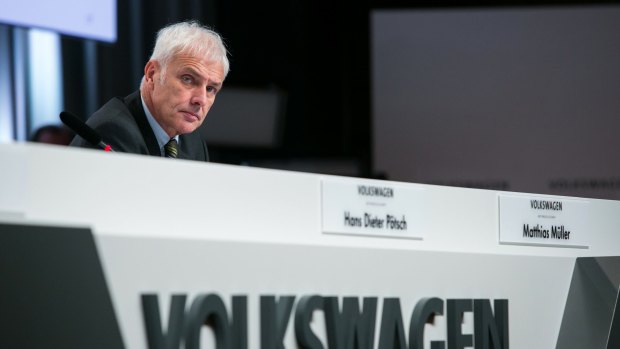 VW CEO Matthias Mueller at Thursday's news conference: "We don't need yes men, but managers and engineers who make good arguments."