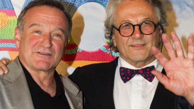 Robin Williams and George Miller at the premiere of Happy Feet Two in Melbourne in 2011.