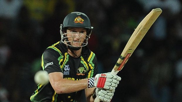 George Bailey bats during Australia's loss to the West Indies in the Worldt T20 semi-final in Colombo.