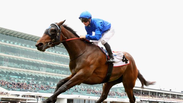 Class above: Jockey James McDonald and Ambience win the Wakeful Stakes on Derby Day  at Flemington.