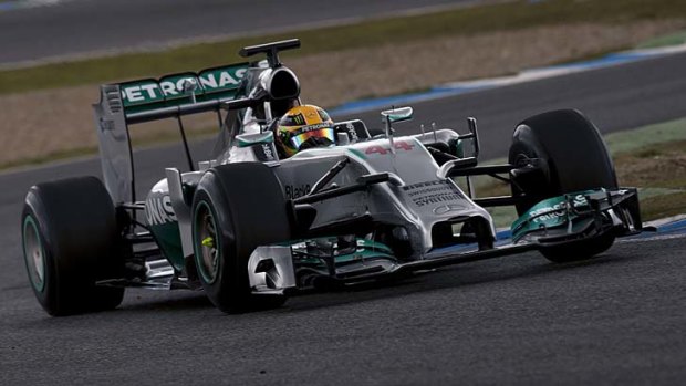 Lewis Hamilton on the track at Jerez on Tuesday.