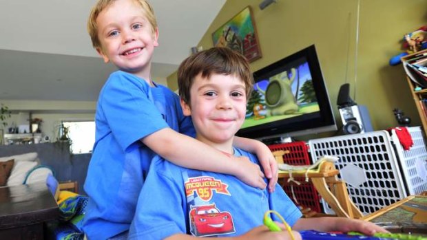 Living with juvenile arthritis Ronan, 4, plays with his brother Mark Milne, 5.