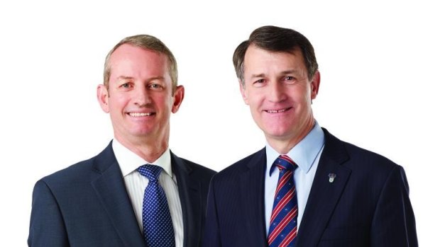 Lord Mayor Graham Quirk and LNP candidate Adam Allan.