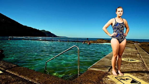 Angry: Vivienne Moxham-Hall, pictured at the Coalcliff Ocean Pool, says it's ''absolutely crazy'' that she is unable to compete.