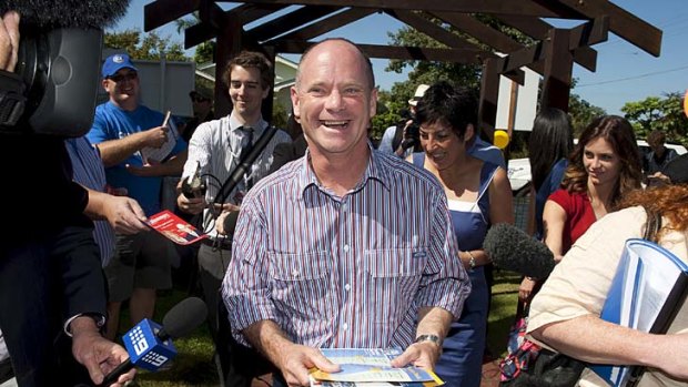 Campbell Newman meets the voters at Newmarket State School.