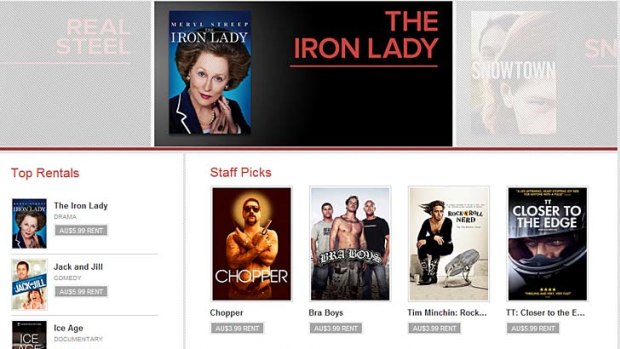 Google's movie rental offering as shown on Google Play.