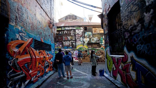 The derelict former MTC building in Hosier Lane behind The Forum theatre that will be replaced by a 32-level tower.