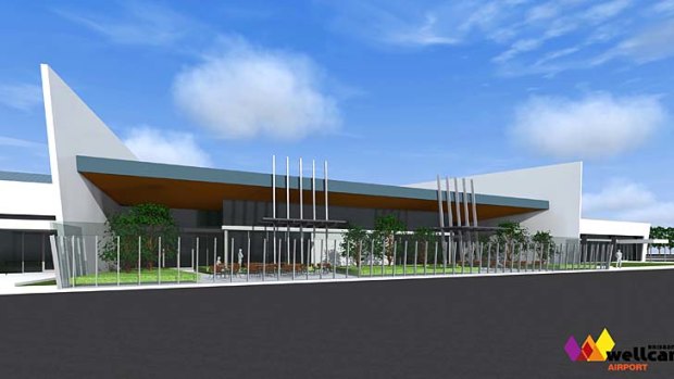 An artist's impression of the terminal at Brisbane West Wellcamp Airport.