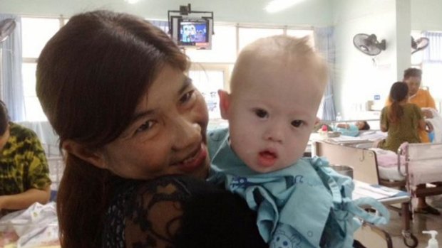 Fighting to stay alive: Gammy with his great-grandmother.
