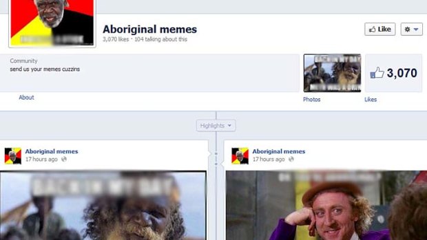 The Aboriginal Memes page is not hate speech, according to Facebook.