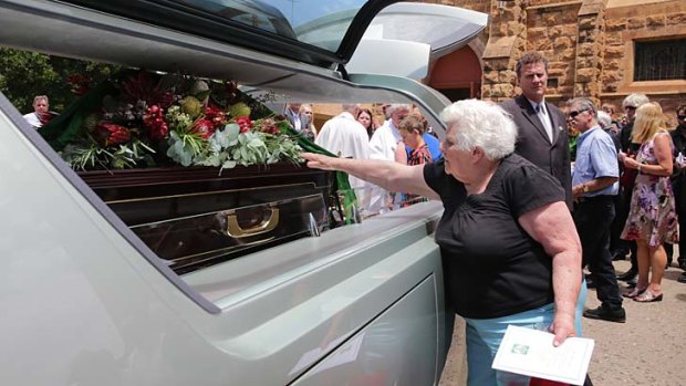 Ned Kelly is farewelled at the Wangaratta church before his burial at the Greta cemetery on Sunday.