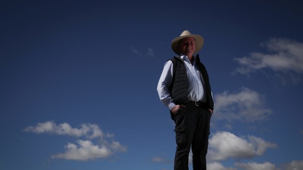 Barnaby Joyce after declaring victory in the New England byelection. 
