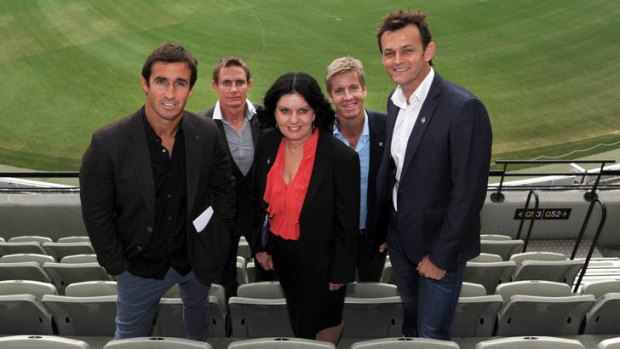 The 2012 Sports Australia Hall of Fame Inductees: Andrew Johns, Stephen Larkham, Kathy Watt, James Tomkins and Adam Gilchrist.