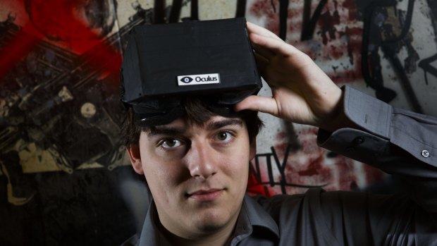 Palmer Luckey, the creator of the Oculus Rift virtual reality gaming headset. Facebook announced on March 26, 2014, that it was buying Oculus for $2 billion, signaling its belief in virtual reality as an essential platform for future growth. 
