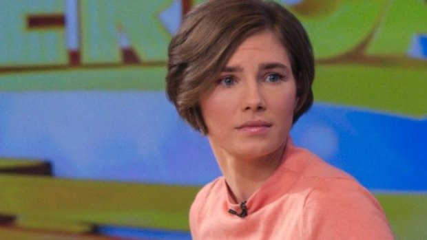 Amanda Knox being interviewed on US television in January.