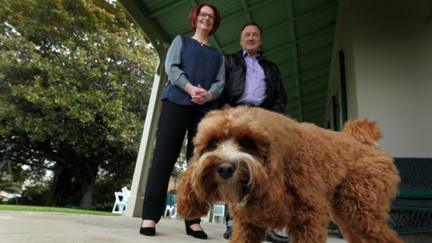 Julia Gillard and Tim Mathieson at Kirribilli House. Suddenly their relationship has become  fodder for a shock jock.