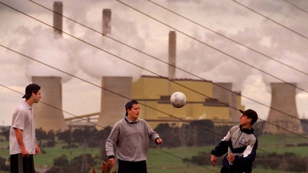 Eyrie &#8230; former Falcons, from left, Michael Katz, Sandy Robertson and Robbie Puca gather near Hazelwood.