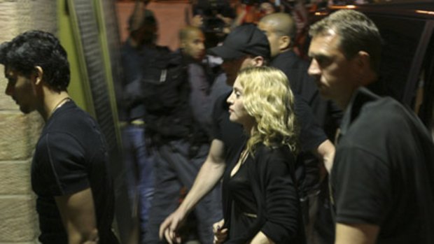 Sightseeing . . . Madonna visits Jerusalem's Western Wall tunnels. The artist is in Israel as part of her <I>Sticky and Sweet</i> tour.