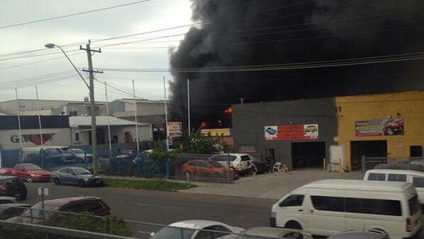 The fire on Larra Street at Yennora.