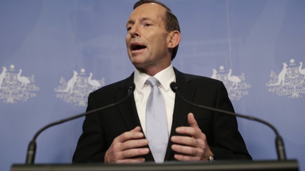 Fail: Prime Minister Tony Abbott in Canberra.
