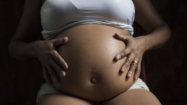 Daniele da Silva, who is seven months pregnant, is photographed in Recife, Brazil. Ms Da Silva had Chikungunya a few months ago. Mosquitoes are a vector for both Zika and Chikungunya.