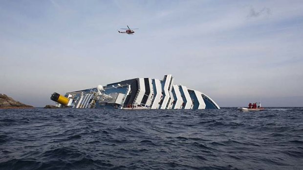 The Costa Concordia cruise ship ran aground off the west coast of Italy.
