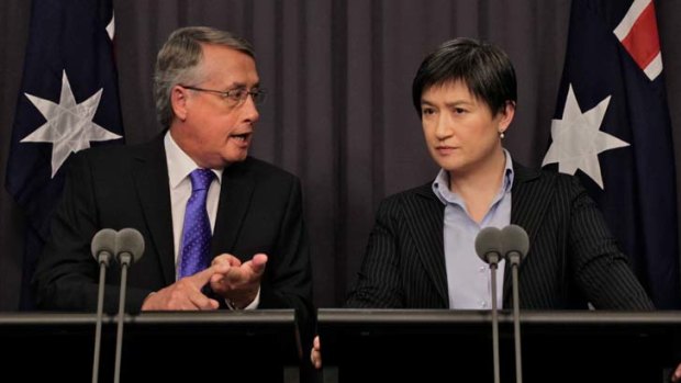Deputy Prime Minister and Treasurer Wayne Swan and Finance minister Senator Penny Wong.