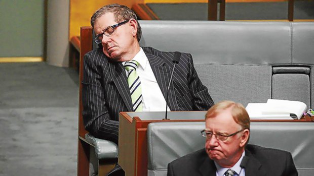 Age photographer Glen McCurtayne took this picture of a sleeping Peter Slipper.
