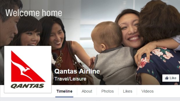 The fake 'Qantas Airline' Facebook page with 2,488 likes.