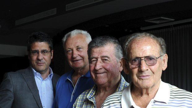 Italo Australian Club president Claudio Ciuffetelli (left)  with
foundation members Iseo Forna, Mario Minello and Tony Vecchi.