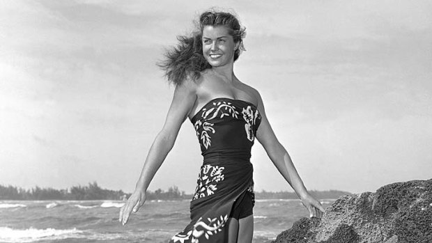 Esther Williams on location for the film "Pagan Love Song".