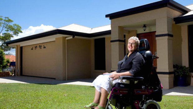 Muscular dystrophy sufferer Belinda Wardlaw at the Sunshine Coast holiday house where she organises for people with disabilities to stay.