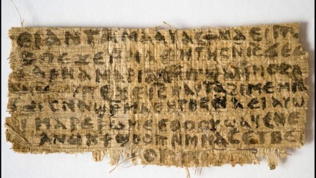a scrap of papyrus known as the “Gospel of Jesus’ Wife”.