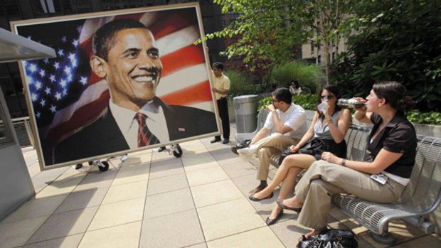 The mosaic of President Barack Obama in Manhattan.